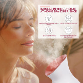 colorfarm facial steamer with steam in a home spa setting