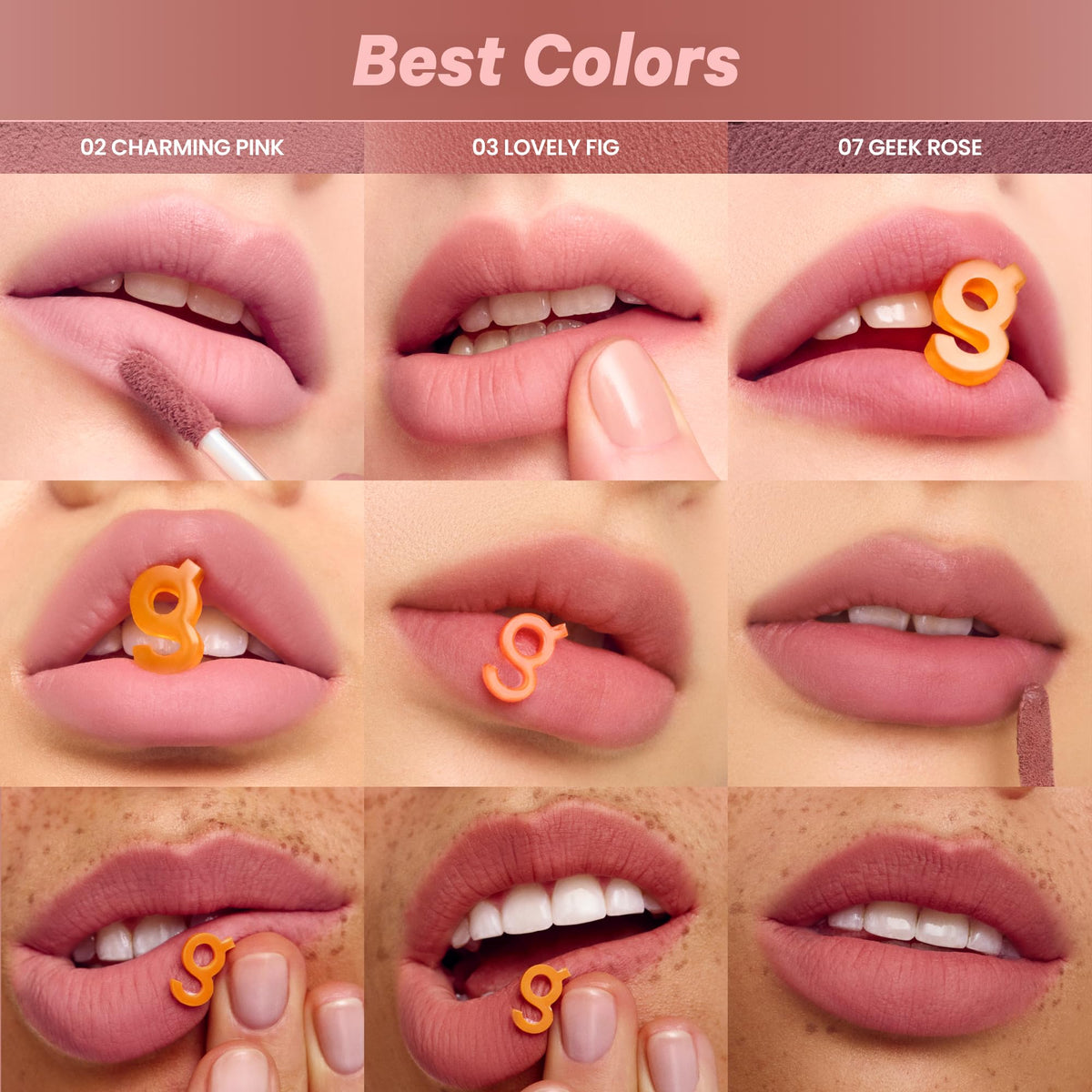 COLORGRAM NUDE BLUR TINT 12 Bloody Plum on model's lips