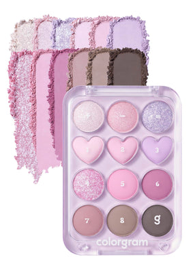 COLORGRAM Pin Point Eyeshadow Palette 03 Pink+Lavender front view