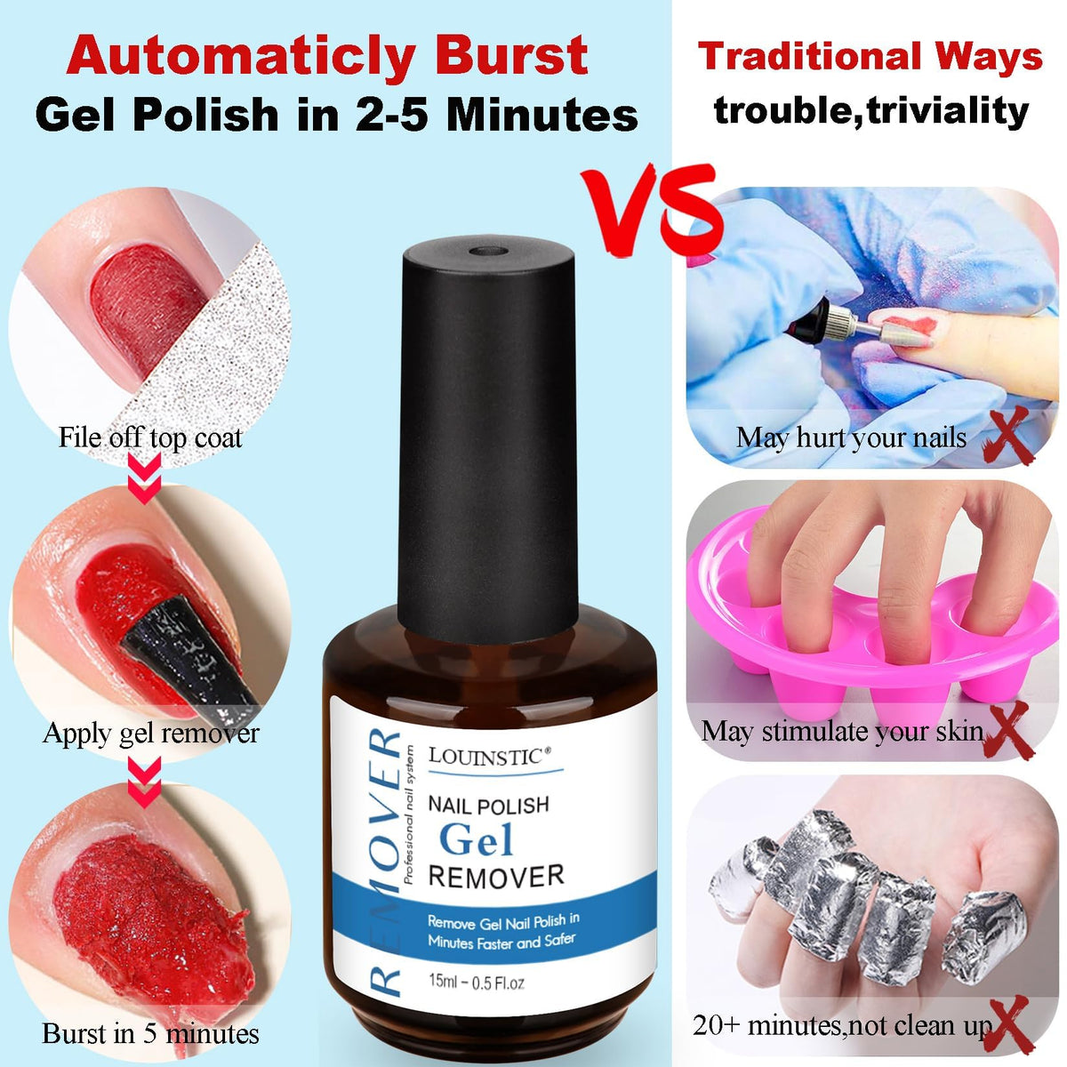 Colour cuticle pusher included in LOUINSTIC kit