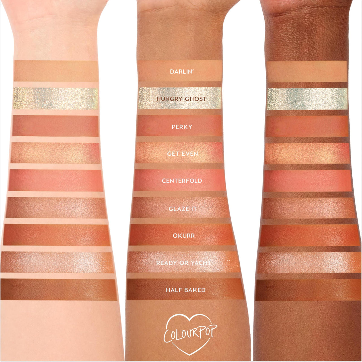 ColourPop Baby Got Peach Eyeshadow Palette with makeup brushes