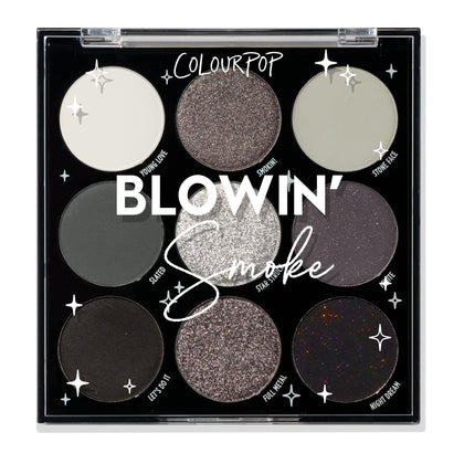 ColourPop Blowin' Smoke Eyeshadow Palette front view with shades