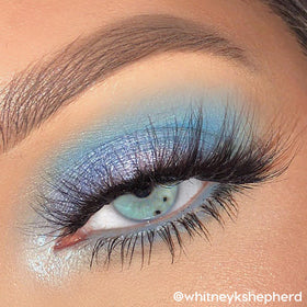 ColourPop Blue Moon Eyeshadow Palette with brushes and makeup accessories
