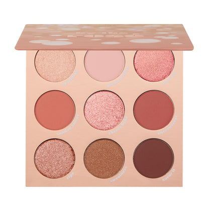 ColourPop By The Rosé Eyeshadow Palette front view with pink and red shades