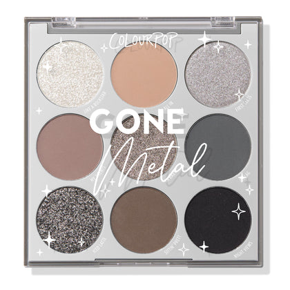 ColourPop Eyeshadow Palette Gone Metal front view with multi-finish shades
