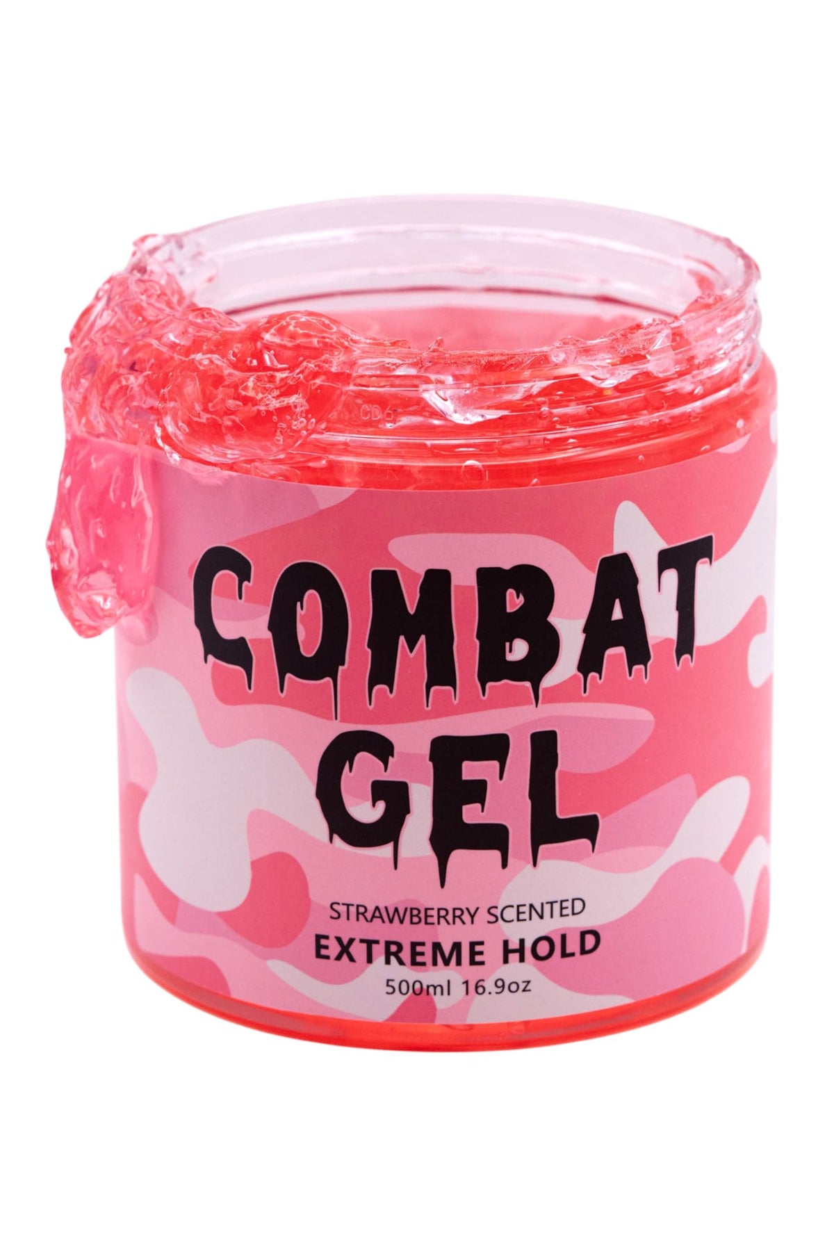 Combat Gel Extreme Hold Hair Gel 500ML Strawberry front view