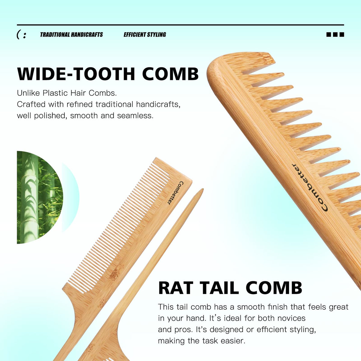 Combetter tail comb with fine teeth