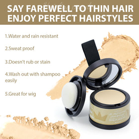 Comdian Hairline Powder in use for hairline touch-up