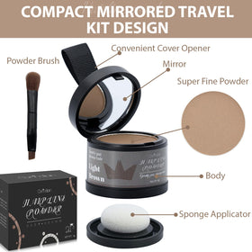 Comdian Hairline Powder in use on thinning hair