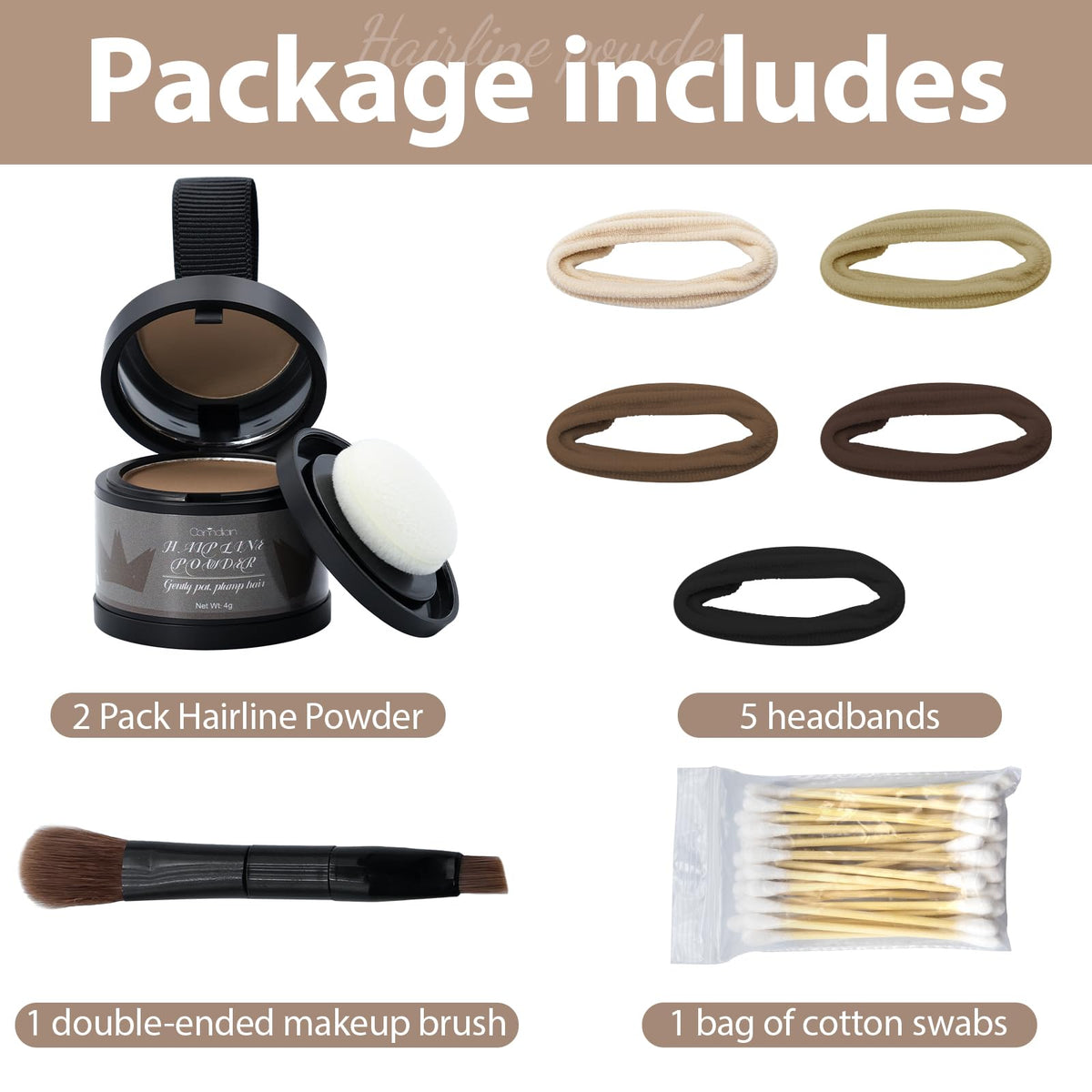 Comdian Hairline Powder with sponge brush for application