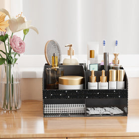 COMFYROOM Bling Makeup Organizer in a bathroom setting
