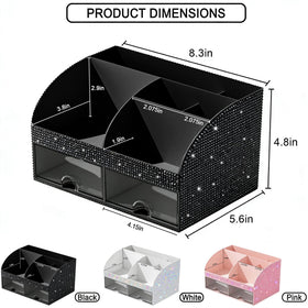 COMFYROOM Bling Makeup Organizer side view showcasing multiple compartments