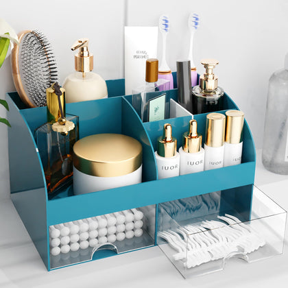 COMFYROOM Makeup Organizer Dark Green front view with drawers