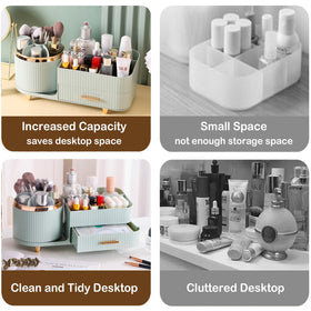 COMFYROOM Rotating Makeup Organizer with skincare products