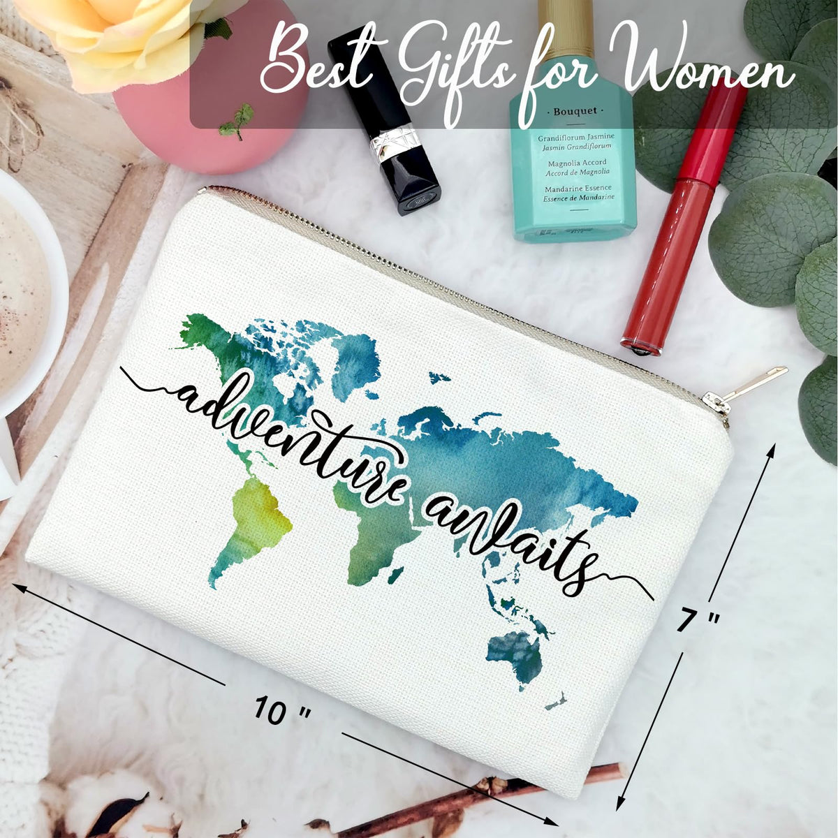 COMODBAG Travel Makeup Case lifestyle image on travel suitcase