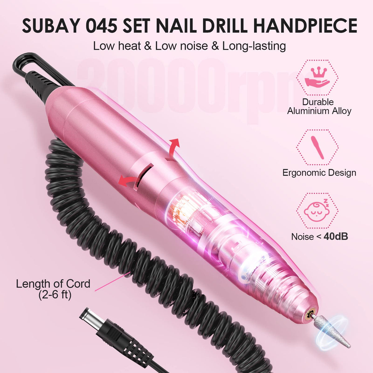Compact design of SUBAY Electric Nail Drill