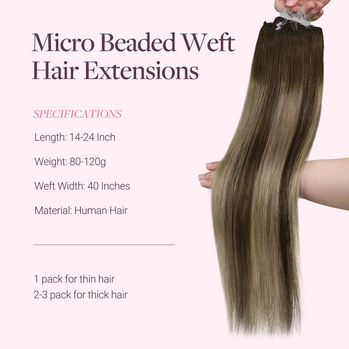 Comparison of GOO GOO Micro Beaded Weft Hair Extensions with natural hair
