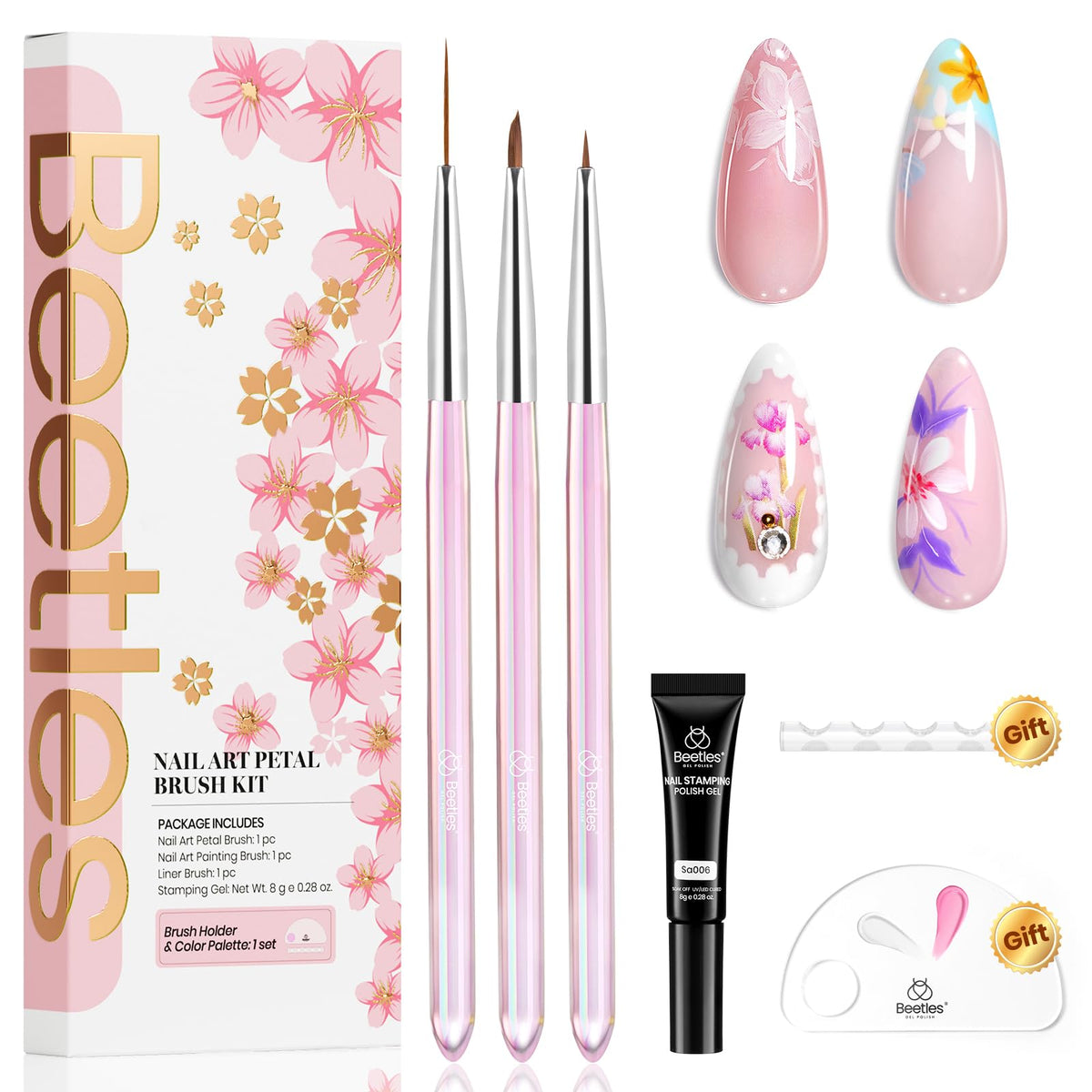 Complete beetles Gel Polish Nail Art Brushes Set displayed