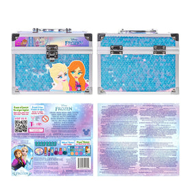Complete Disney Frozen Train Case Beauty Set displayed on a table