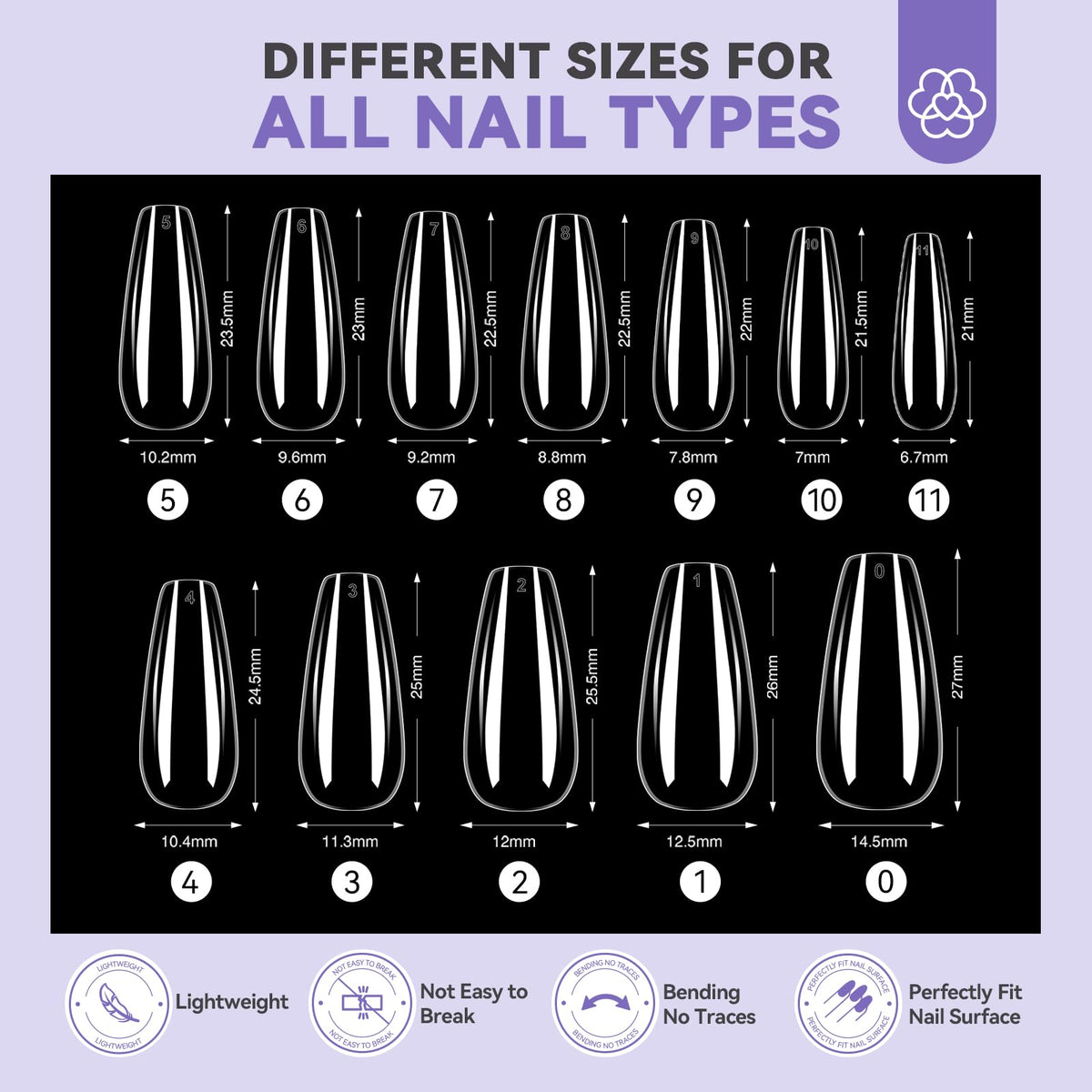 Complete SAVILAND Short Coffin Gel Nail Extension Kit displayed