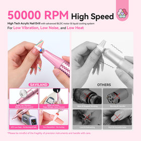 Complete set of nail drill bits included with SAVILAND Electric Nail Drill