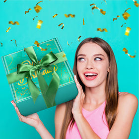 Complete view of ITABLETAS birthday gift basket set