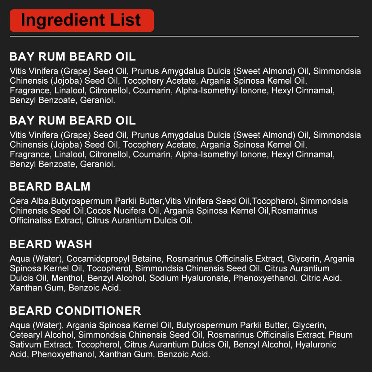 Complete XIKEZAN Beard Kit displayed on a wooden table
