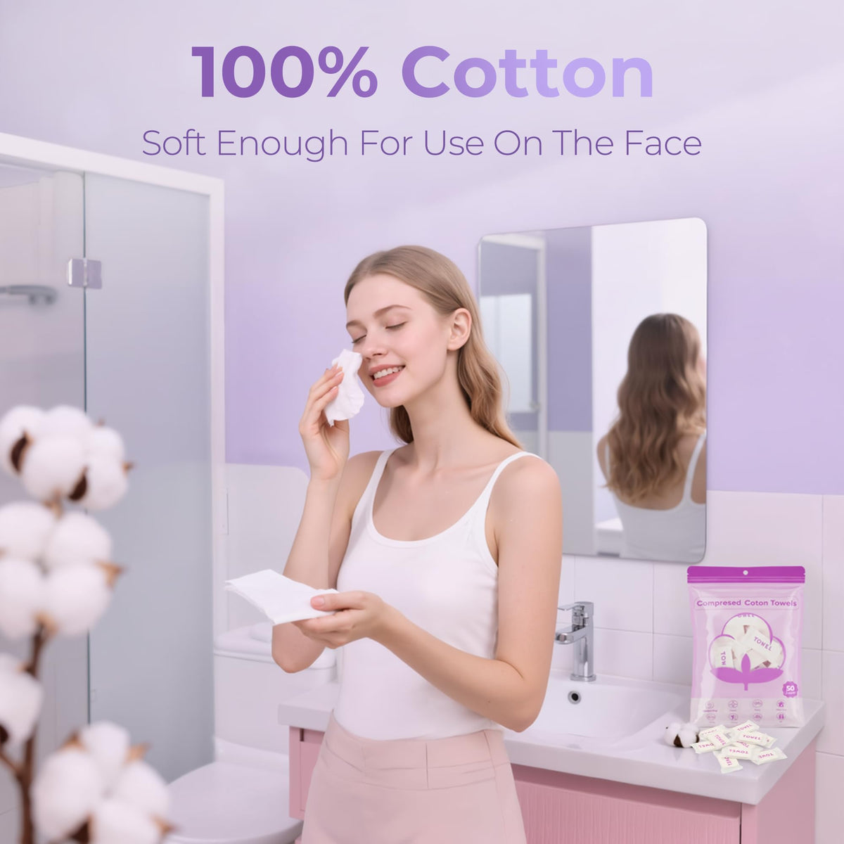 Compressed towel tablet before expansion