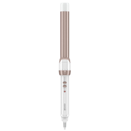 Conair 1-Inch Double Ceramic Curling Iron front view, White/Rose Gold