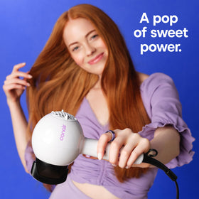 Conair Cake Pop Hair Dryer in use with smooth hair