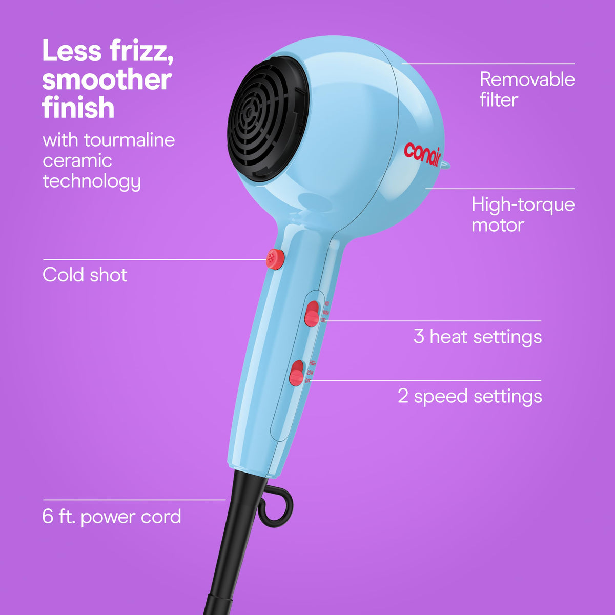 Conair Cake Pop Hair Dryer with concentrator attachment