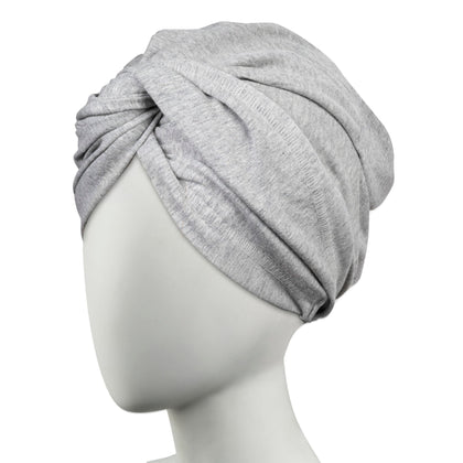 Conair Cotton Hair Towel Wrap in grey, front view
