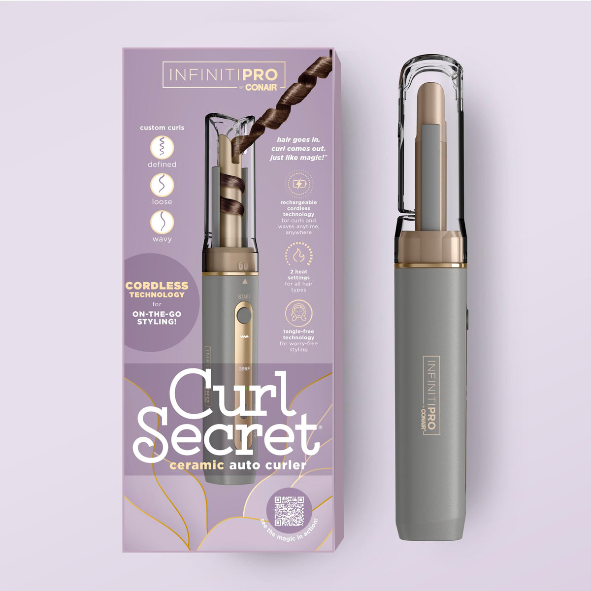 Conair Curl Secret Mini in a lifestyle setting on a vanity
