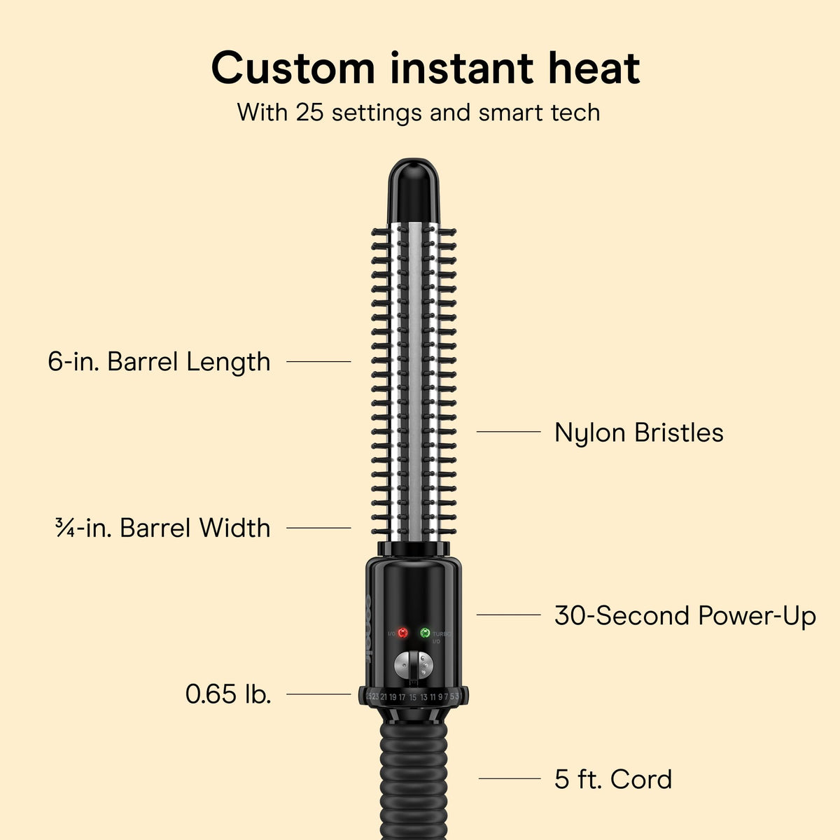 Conair Curling Iron Brush lifestyle scene with styled short hair