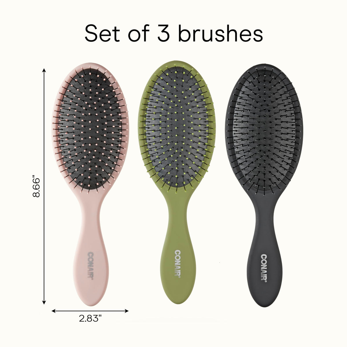Conair detangling brush set in hand for styling control