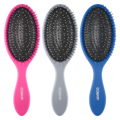 Conair Detangling Hair Brush Set front view with three brushes