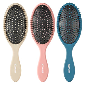 Conair Detangling Hair Brush Set in beige, navy, and coral