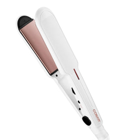 Conair Double Ceramic Flat Iron front view with white finish