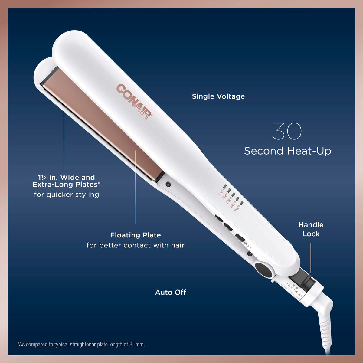 Conair Double Ceramic Flat Iron in use styling hair