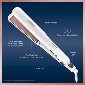 Conair Double Ceramic Flat Iron in use styling hair