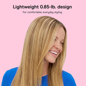 Conair Double Ceramic Flat Iron on a vanity with styled hair