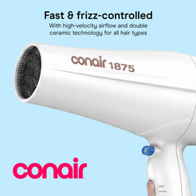 Conair Double Ceramic Hair Dryer side view showing concentrator nozzle
