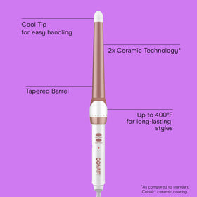Conair Double Ceramic Tapered Curling Wand tapered barrel close-up