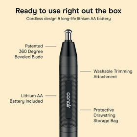 Conair Ear and Nose Hair Trimmer in protective drawstring bag