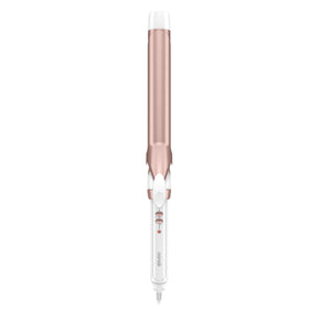 Conair Extra Long Curling Iron front view, white and rose gold