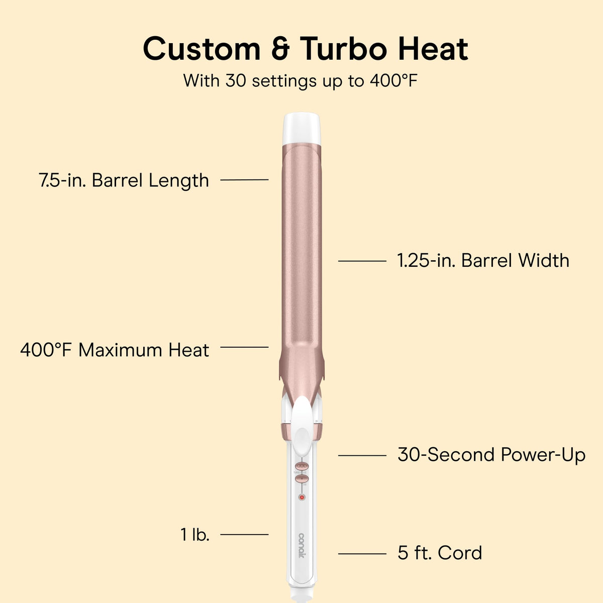 Conair Extra Long Curling Iron in use on long hair