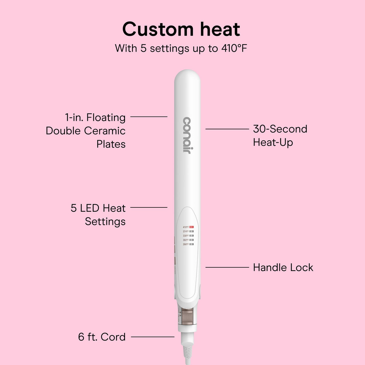 Conair Flat Iron with claw clip for sectioning hair