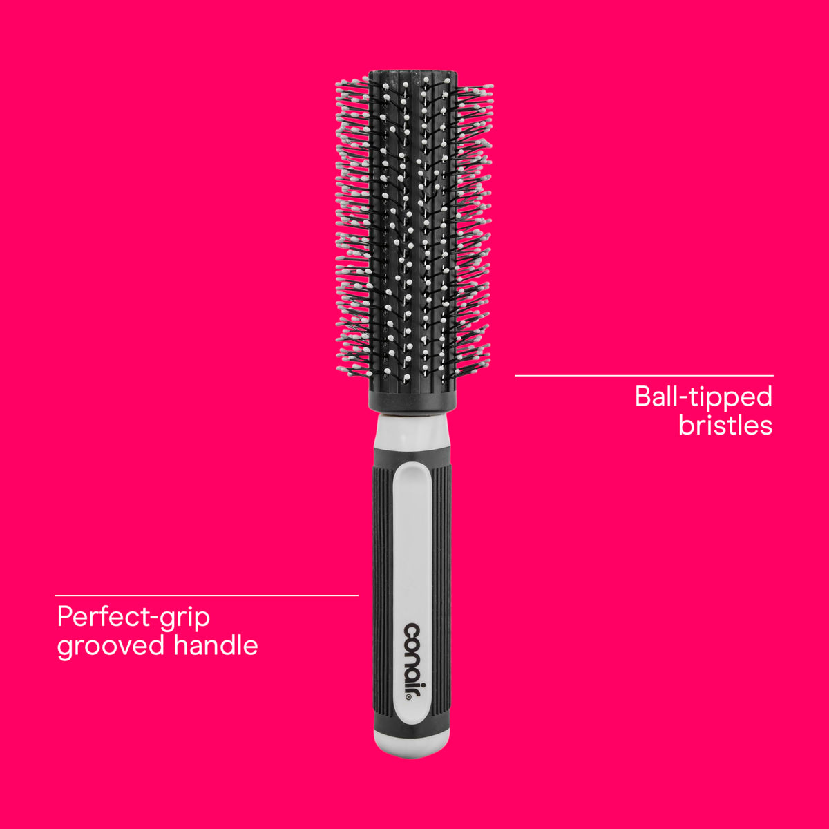 Conair Grip & Style Round Brush side view with barrel