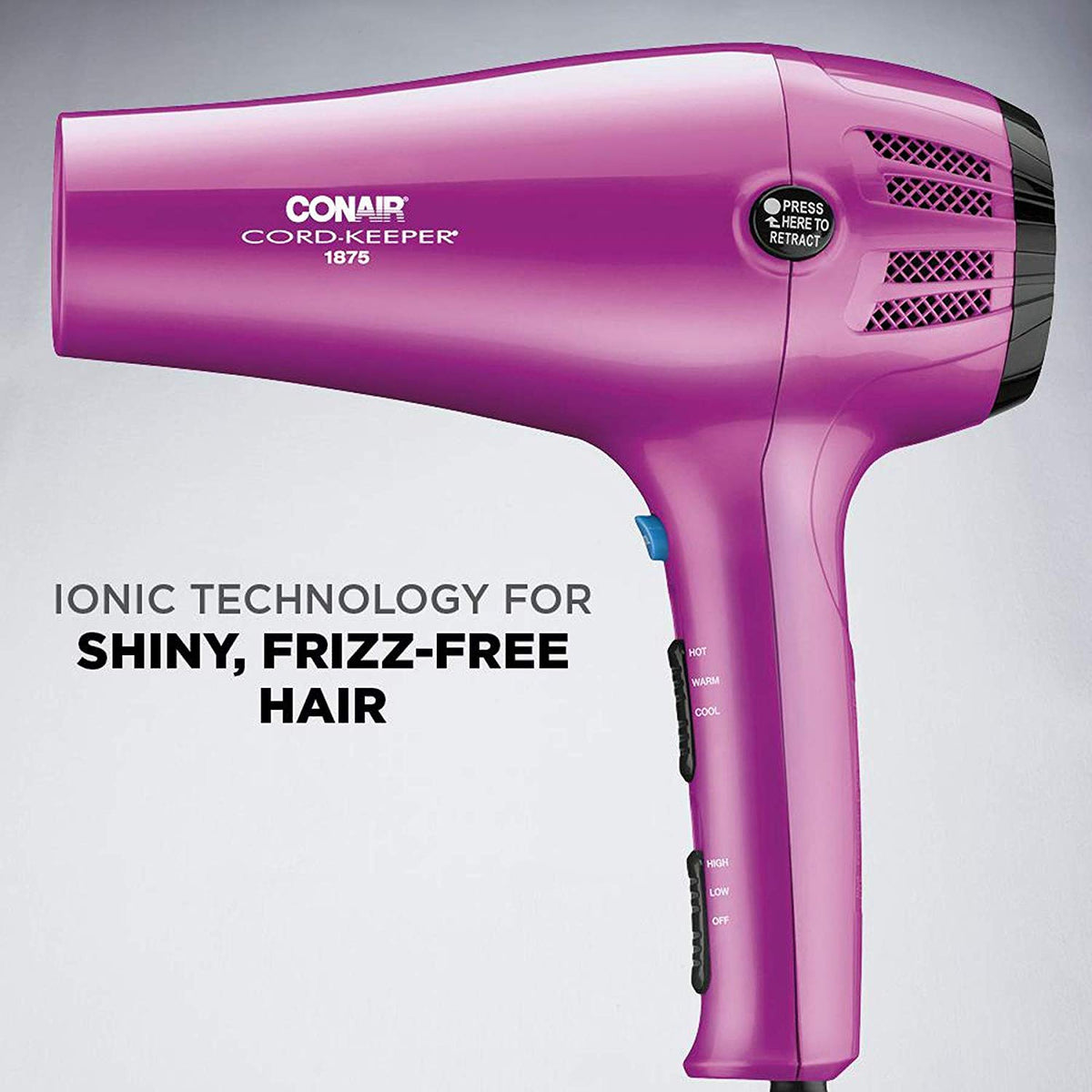 Conair Hair Dryer side view showing controls