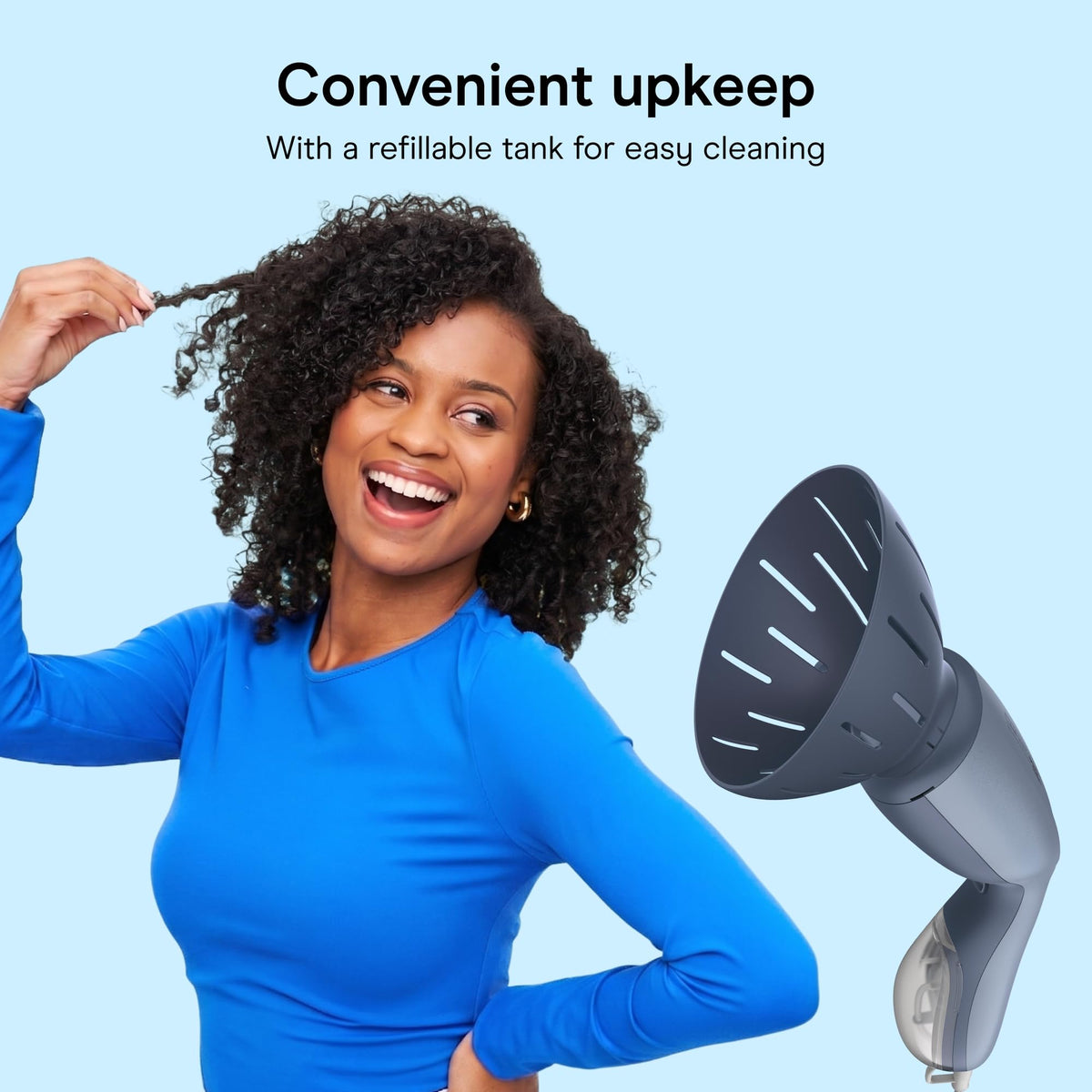 Conair Hair Steamer lightweight design in hand